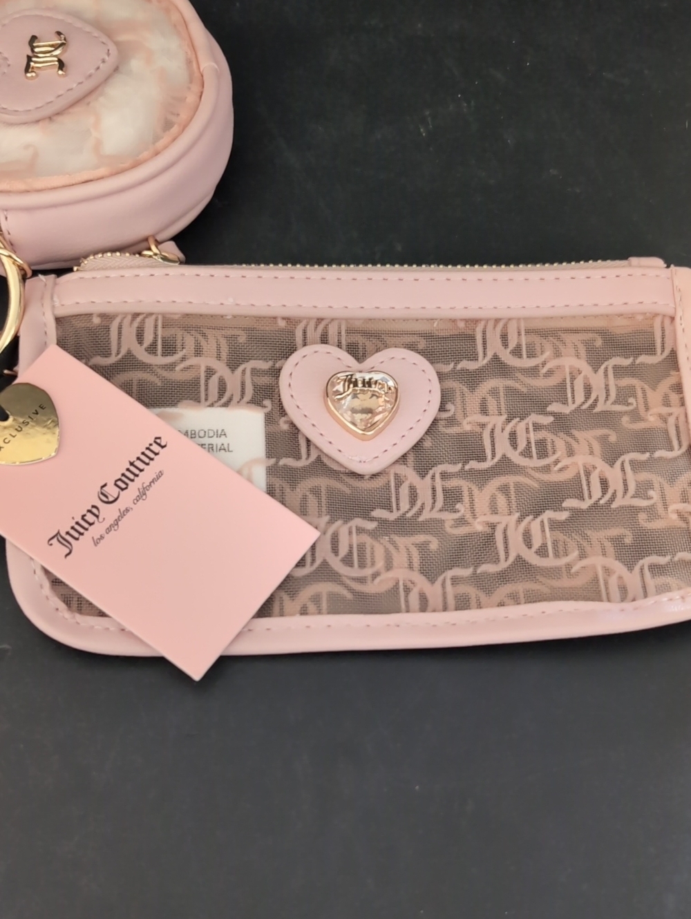 NWT, Juicy Couture Light Pink 3 Piece Coin Purse Wristlet Set. - Picture 5 of 6